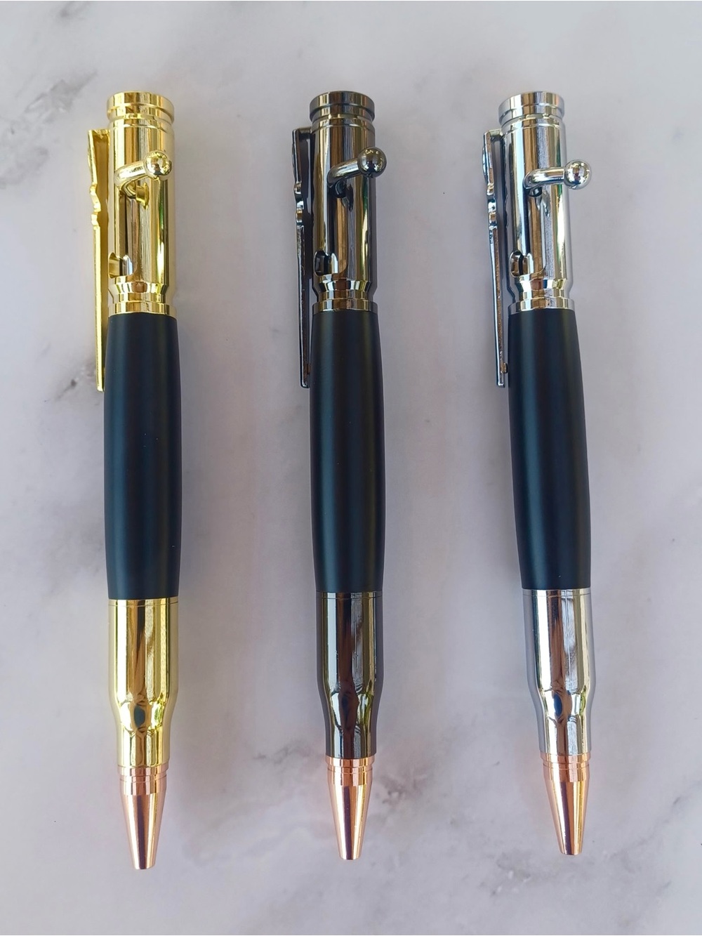 New Set of 3 Bolt Action Pens + 3 Gift Cases Birthday Gift Men Cool Gadgets